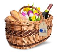 Creative Home Panier de Rangement Panier en Osier Pique-Nique avec Poignées