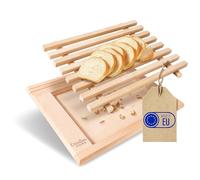 Creative Home Planche a Pain en Bois 35,5 x 28,5 x 2 cm Compartiment Ramasse Miette Marron G