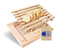 Creative Home Planche a Pain en Bois 35,5 x 28,5 x 2 cm Compartiment Ramasse Miette Marron G