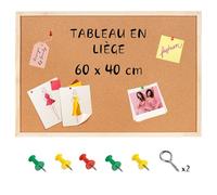 Creative Home Tableau Liege Mural 60 x 40 cm (+/- 2 cm) | Panneau Liege Mural | Tableau Liège | Tableau Cuisine | Petit Bureau | Vision Board | Inclus Punaises