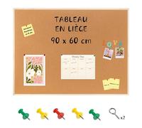 Creative Home Tableau Liege Mural 90 x 60 cm (+/- 2 cm) | Panneau Liege Mural | Tableau Liège | Tableau Cuisine | Petit Bureau | Vision Board | Inclus Punaises