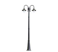 Creative Light Européen Ip65 Lampadaire étanche E27 Boule Acrylique Lanterne Haute Pôle Rétro Extérieur Noir Moulé Sous Pression En Aluminium Poteau En Métal Jardin Pelouse Cour Colonne Décorative