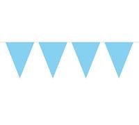 CREATIVE Lot de 12 Mini fanions triangulaires en Plastique pour bébé Bleu 3 m de Long 15 x 11 cm