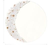 Creative Moon Mirror Wall Decor - Unique Résine Lunaire Suspendu Ornement avec Réaliste pour les Détails de Surface - pour Pendentif Artistique de Style Français pour Salon Chambre (Blanc)