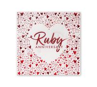 Creative Party J043 Ruby Anniversary Lot de 16 serviettes de table en papier estampillé 3 plis 33 cm