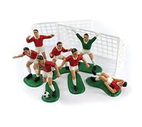 Creative Party M511 Lot de 9 décorations de gâteau en forme de ballon de football Rouge