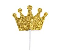 Creative Party M557 Lot de 12 décorations pour cupcakes Motif couronne de princesse Doré
