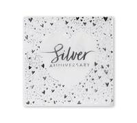 Creative Party- Silver Anniversary Lot de 16 Serviettes de Table en Papier estampillé 3 Plis 33 cm, J042, Argenté, 13 inch