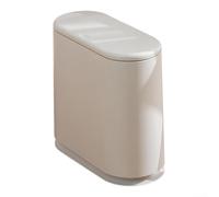 Creative, pour poubelle fine, pour salon, salle de bain, toilettes, coin de toilette, petite poubelle moderne et compacte en plastique, récipient à litière pour cuisine, chambre à coucher (blanc, 15 l