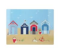 Creative Tops Coastal Glass Work Surface Protector, planche à découper multifonctionnelle en verre trempé, planche de service au design bord de mer, 40 x 30 cm