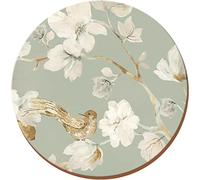 Creative Tops Lot de 4 Dessous de Verre Ronds en liège avec Dos en liège Motif Floral Bleu Canard