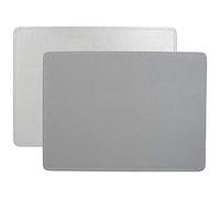 Creative Tops Lot de 4 Sets de Table rectangulaires argentés en Simili Cuir 29 x 21,5 cm C000268
