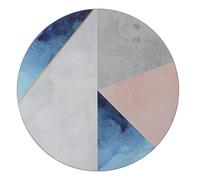 Creative Tops Lot de 4 Sets de Table Ronds imprimés 'Palette géométrique' avec Dos en liège, 29 cm - Bleu/Gris