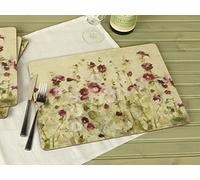 Creative Tops Wild Field Coquelicots Premium, Ensemble de 4 Sets de Table avec Envers en liège, 40 x 29 cm (15,75" x 11,5")
