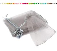 Creativery Lot de 10 sachets en organza Gris argenté 13 x 18 cm