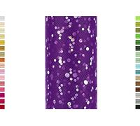 Creativery - Tulle à pois - Scintillant - Violet - 15 cm x 9 m