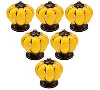 Creatwls Lot de 6 Forme de citrouille Style vintage Poignée-bouton en porcelaine Poignée Armoire Meubles Dresser poignées de meubles/boutons de meubles/tiroir poignées