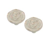 Creatwls Rose Fleur Boutons de Tiroir Poignées de Porte Commode Meubles Poignées Placard de Cuisine Poignée Armoir Boutons et Poignées - Lot de 2