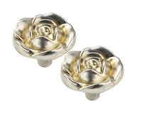 Creatwls Rose Fleur Boutons de Tiroir Poignées de Porte Commode Meubles Poignées Placard de Cuisine Poignée Armoir Boutons et Poignées - Lot de 2