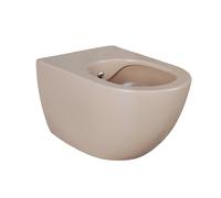 Creavit RIMOFF, WC suspendu mat couleur cappuccino avec fonction bidet/Taharet, buse en acier inoxydable et surface antibactérienne, sans rebord