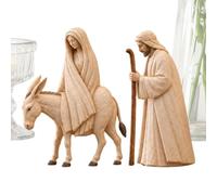 Crèche de Noël 2 pièces - Décoration de table chrétienne religieuse | Figurine de crèche de Noël pour la maison, le salon, la bibliothèque, la fête saisonnière