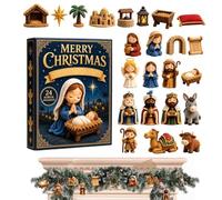Crèche de Noël 2026, 24 jours en acrylique | Chaque matin de décembre, révélez une nouvelle scène acrylique 2D de la Nativité : la visite de l'ange, The To Bethléem
