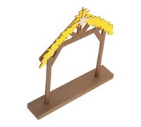 Crèche de Noël en Bois, Décoration Crèche Artisanale, stable | Marron, Montage Facile, Structure Stable, pour Table, Intérieur, Scène de Maison, Fond Photo Bois