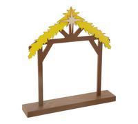 Crèche de Table Noël en Bois, Scène Religieuse Stable pour intérieur | Montage Facile, Structure Stable, Style Classique, Décor de Mantel, Fond de Scène, Marron