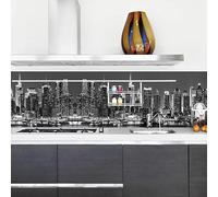 Crédence adhésive cuisine PVC 190_x_60_cm Skyline Rouleau adhesif decoratif 100% fabriqué en Italie, avec encre non toxique, ignifuge et résistant à l'eau