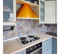 Crédence adhésive cuisine PVC 260_x_60_cm Azulejos Rouleau adhesif decoratif 100% fabriqué en Italie, avec encre non toxique, ignifuge et résistant à l'eau
