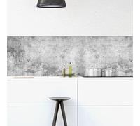 Crédence adhésive cuisine PVC 260_x_60_cm béton Rouleau adhesif decoratif 100% fabriqué en Italie, avec encre non toxique, ignifuge et résistant à l'eau