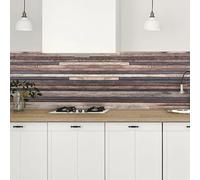 Crédence adhésive cuisine PVC 260_x_60_cm Bois sombre Rouleau adhesif decoratif 100% fabriqué en Italie, avec encre non toxique, ignifuge et résistant à l'eau