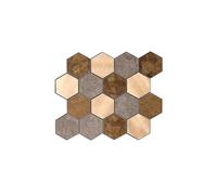 Crédence Adhésive Hexagone 33cm Marron & Or