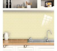 Credence Adhesive Jaune Citron Pvc - Carrelage Adhésif Mural Cuisine & Salle De Bain, Stickers Auto-Adhésifs Imperméables Pour Mur, Stickers Carrelage 20 PC(27X27CM)