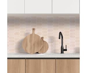 Crédence Adhésive - Je Cherche Une Idee - Souple - Hexagone - Beige