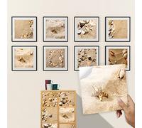 Credence Adhesive pour Cuisine 15X15 Plage Stickers Cuisine Stickers Muraux Cuisine Carrelage Adhesif Mural Stickers Salle de Bain Dalle Pvc Adhesive Murale （10 Pièces）