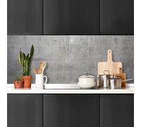 Credence Adhesive pour Cuisine Autocollant Cement Finish 180_x_60_cm 100% Made in Italy with Non-Toxic, fire Retardant and Water Resistant In