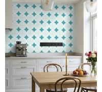 Credence Adhesive Pour Cuisine Bleu Vert Imperméable Résistant À L’Huile,Carrelage Adhesif Mural Cuisine,Stickers Carrelage Pour Crédence Cuisines, Décoratif Autocollant Carreaux Muraux