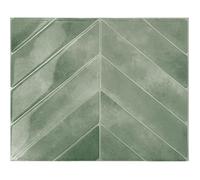 Credence Adhesive pour Cuisine - Chevron Vert, Carrelage Adhesif Mural salle de bain 3D, 5 Paquet de 5 Solna Vert STICKERS