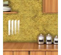 Credence Adhesive Pour Cuisine -Couleur Or Salle De Bains Et Stickers Muraux Cuisine,Pvc Imperméable Carrelage Adhesif Mural Décorative À Carreaux,Stickers Auto-Adhésif 10 Pièces(30X30Cm)