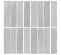 Credence Adhesive pour Cuisine Salle de Bain Gris, Vinyle Carreaux Carrelage Adhesif Mural Cuisine, 3D Dalle Adhesive Gris STICKERS