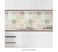 Crédence adhésive sticker pour cuisine - Effet carreaux de ciment 3617681658382 - Adhésif + Protection BRILLANTE - 60x60 cm