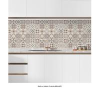 Crédence adhésive sticker pour cuisine - Effet carreaux de ciment 3617681874027 - Adhésif + Protection BRILLANTE - 60x60 cm