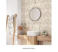 Crédence adhésive sticker pour salle de bain - Lumaléa - 3617689619279 - Feuilles Tropicales - Adhésif BRILLANT - 90x90 cm