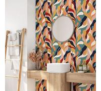 Crédence adhésive sticker pour salle de bain - Lumaléa - Design - Adhésif + Protection BRILLANTE - 90x90 cm