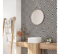 Crédence adhésive sticker pour salle de bain - Lumaléa - Motif Graphique - Adhésif + Protection MATE - 90x90 cm