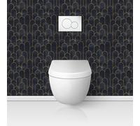 Crédence adhésive sticker pour WC - Lumaléa - Arches Design - Adhésif + Protection BRILLANTE - 90x90 cm
