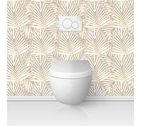 Crédence adhésive sticker pour WC - Lumaléa - Feuilles - Adhésif + Protection MATE - 90x90 cm