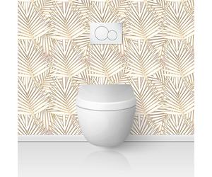 Crédence adhésive sticker pour WC - Lumaléa - Feuilles - Adhésif + Protection MATE - 90x90 cm