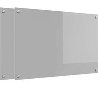 Crédence de cuisine 2 pc Gris clair 90 x 60 cm verre trempé